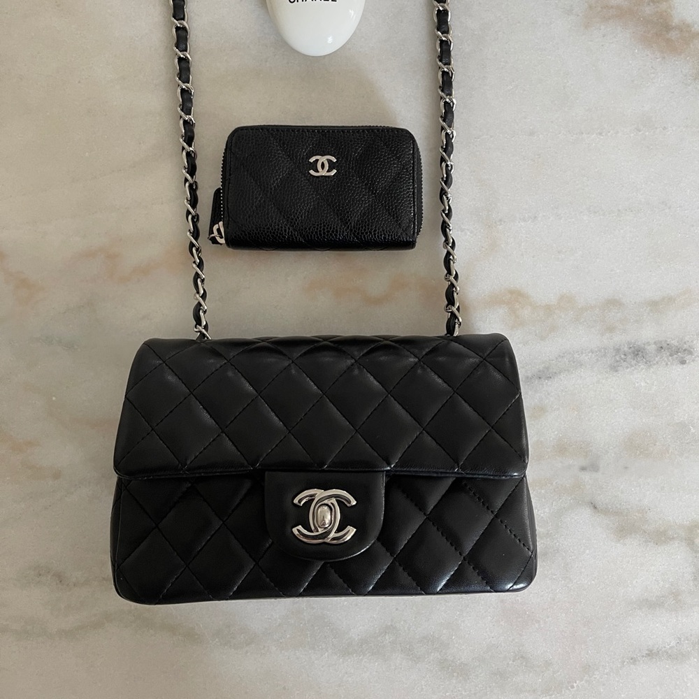 SOLD-Chanel Mini Rectangular Classic Flap Black - Picture 4 of 9
